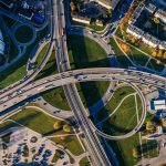 Aerial photo of buildings and roads