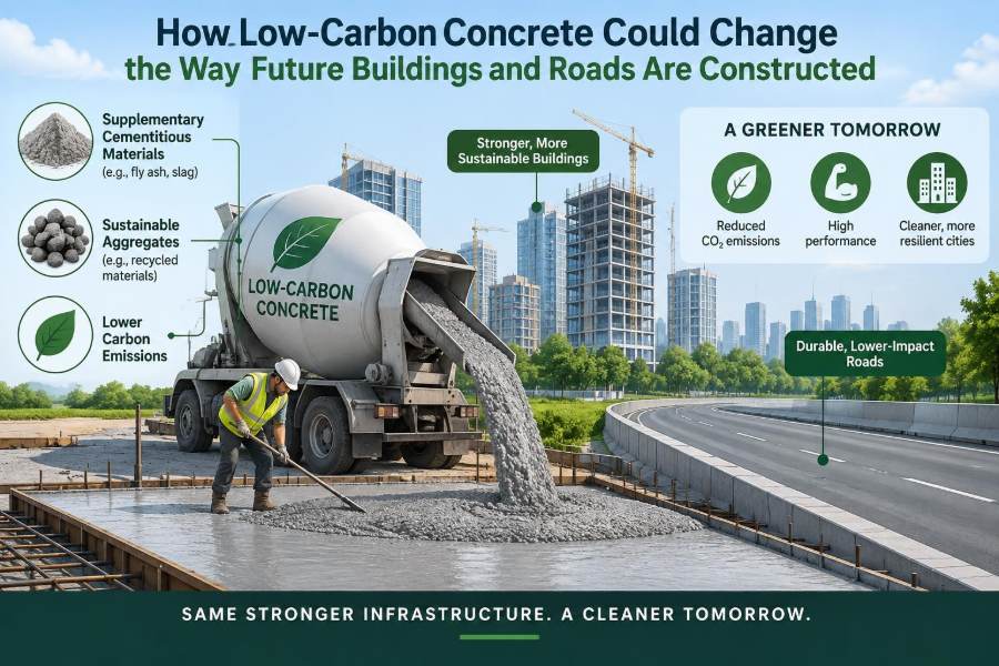 🏗️ How Low-Carbon Concrete Could Change the Way Future Buildings and Roads Are Constructed