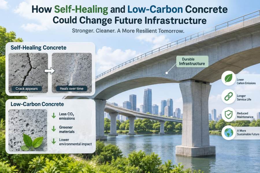 🌱 How Self-Healing and Low-Carbon Concrete Could Change Future Infrastructure