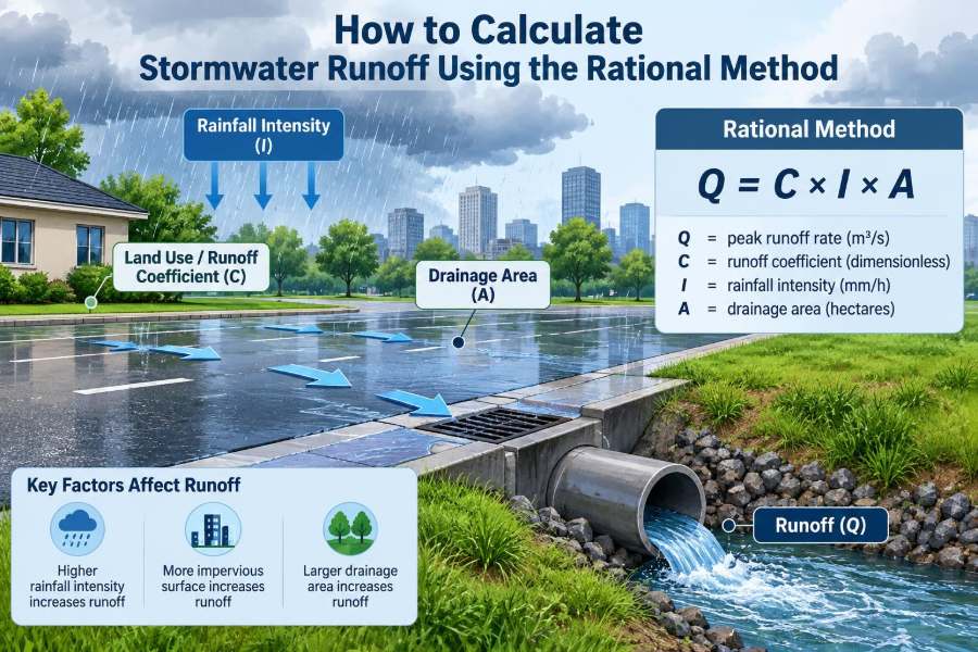 🌧️ How to Calculate Stormwater Runoff Using the Rational Method