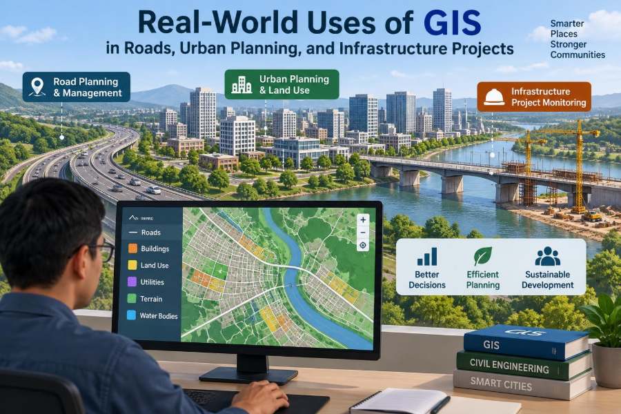 🌉 Real-World Uses of GIS in Roads, Urban Planning, and Infrastructure Projects