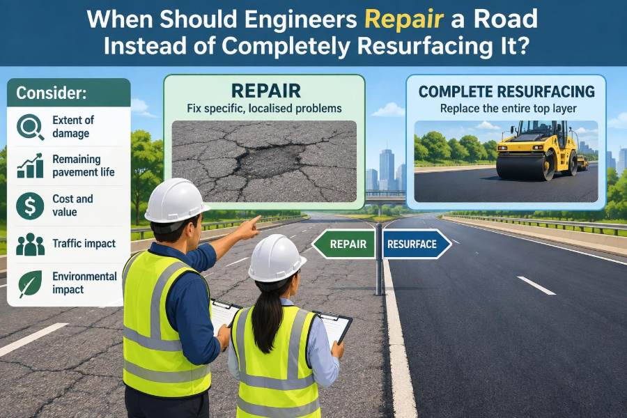 🌉 When Should Engineers Repair a Road Instead of Completely Resurfacing It?