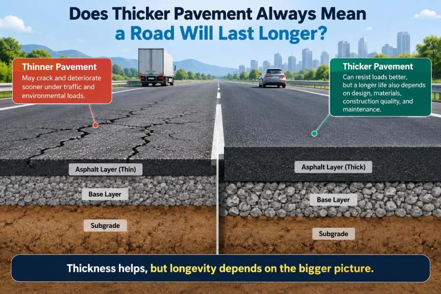 π Does Thicker Pavement Always Mean a Road Will Last Longer?