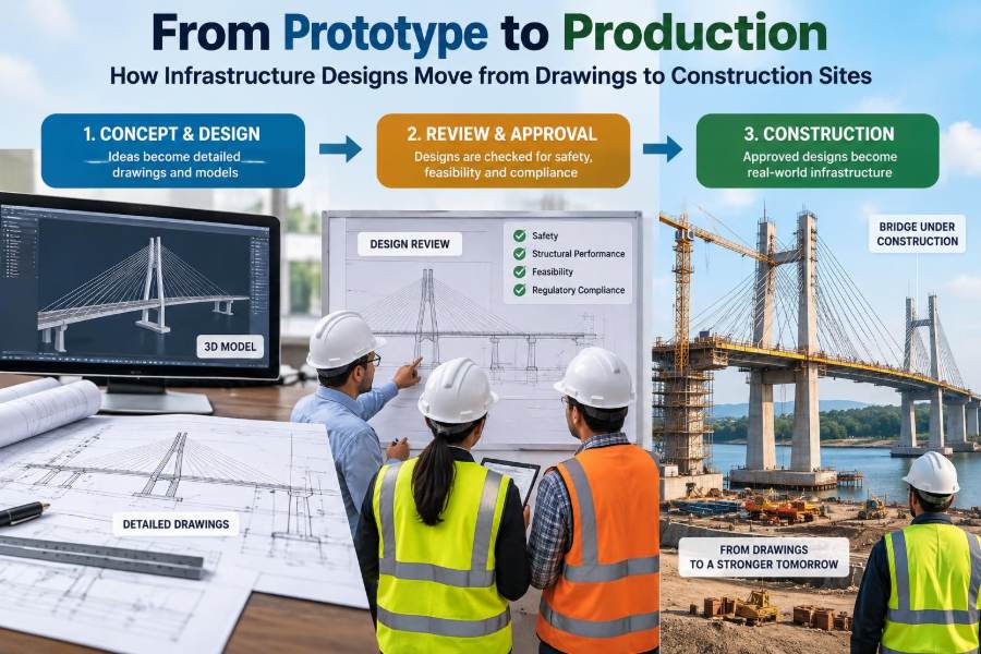 🌉 From Prototype to Production: How Infrastructure Designs Move from Drawings to Construction Sites