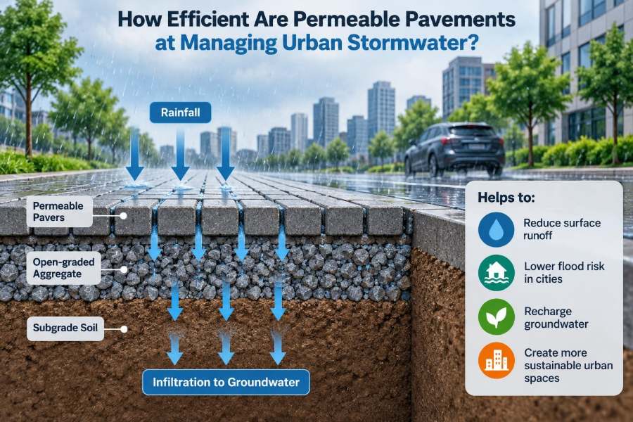 🌉 How Efficient Are Permeable Pavements at Managing Urban Stormwater?