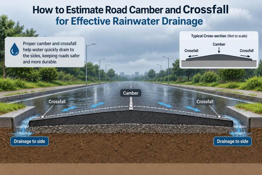 π How to Estimate Road Camber and Crossfall for Effective Rainwater Drainage