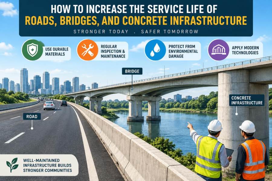 🌉 How to Increase the Service Life of Roads, Bridges, and Concrete Infrastructure