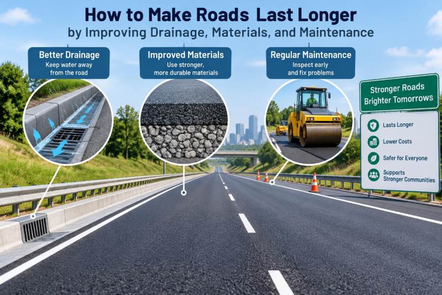 🌉 How to Make Roads Last Longer by Improving Drainage, Materials, and Maintenance