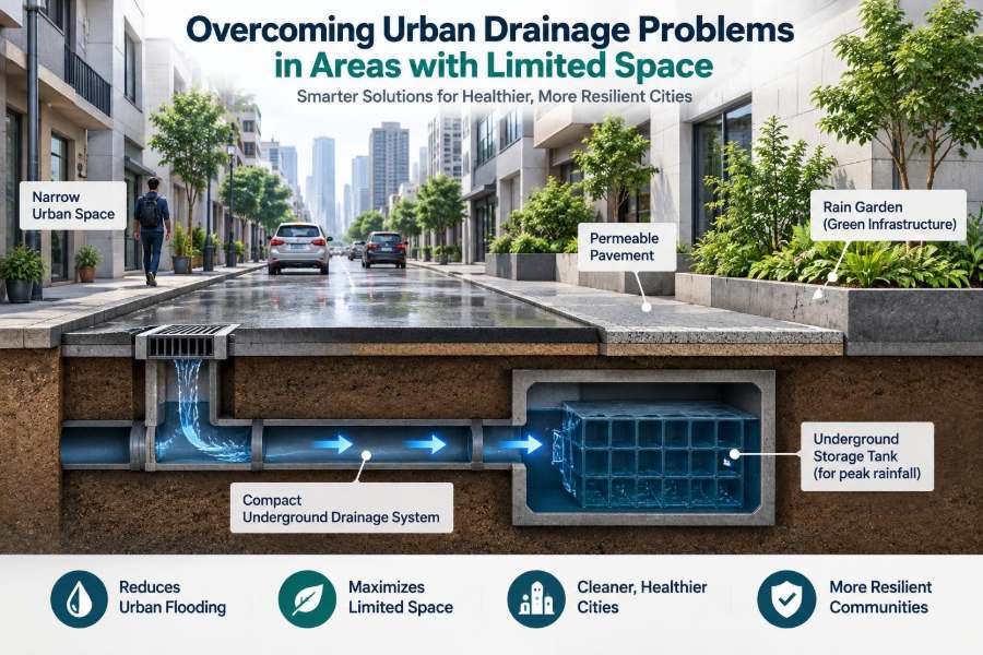 🌉 Overcoming Urban Drainage Problems in Areas with Limited Space