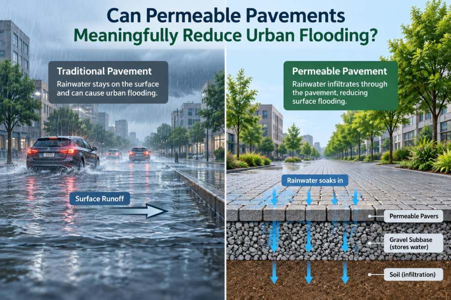 π Whether Permeable Pavements Can Meaningfully Reduce Urban Flooding